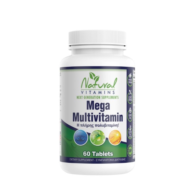 Natural Vitamins Mega Multivitamin 60tabs (Συμπλήρωμα Διατροφής με Πολυβιταμίνες)