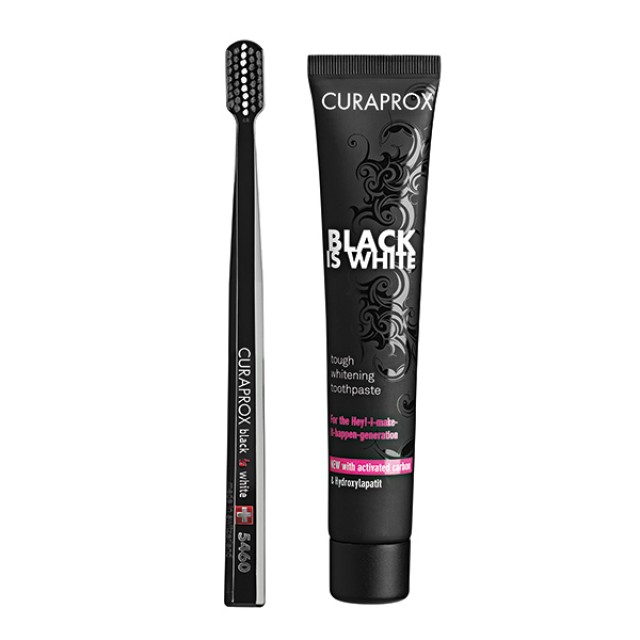 Cupaprox Black is White Toothpaste 90ml & Black is White Toothbrush CS 5460