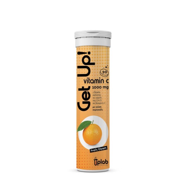 Uplab Getup Vitamin C 1000mg 20tabs (Συμπλήρωμα Διατροφής σε Αναβράζοντα Δισκία με Βιταμίνη C για Ενίσχυση του Ανοσοποιητικού - Πορτοκάλι)