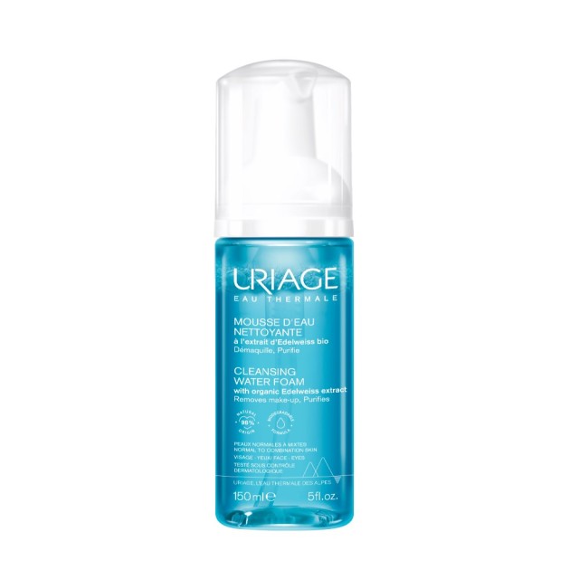 Uriage Cleansing Water Foam 150ml (Αφρός Καθαρισμού & Ντεμακιγιάζ για Πρόσωπο & Μάτια)