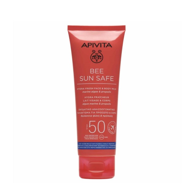 Apivita Bee Sun Safe Hydra Fresh Face & Body Milk SPF50 Travel Size 100ml (Ενυδατικό Αντηλιακό Γαλάκτωμα για Πρόσωπο & Σώμα)