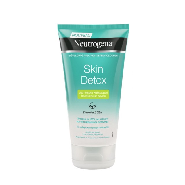 Neutrogena Skin Detox Wash Mask 2in1 150ml (Μάσκα Καθαρισμού Προσώπου 2σε1 με Άργιλο)