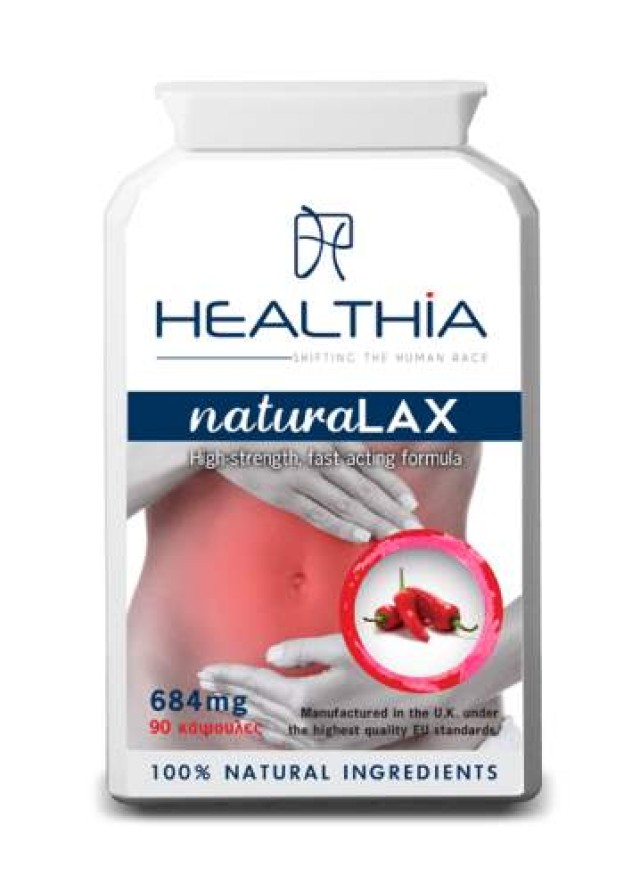 Healthia Natura Lax 700mg 90caps (Συμπλήρωμα Διατροφής Για Την Σωστή Λειτουργία Του Εντέρου)