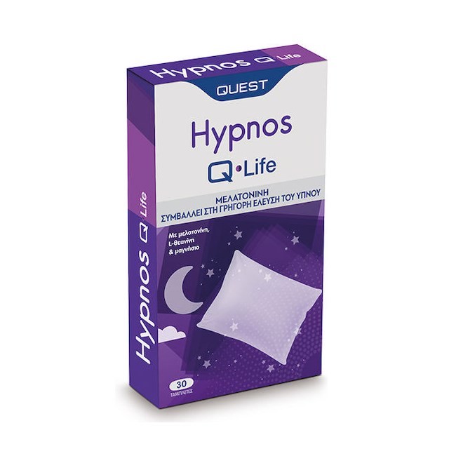 Quest Hypnos Q Life 30tabs (Συμπλήρωμα Διατροφής με Μελατονίνη για Γρηγορότερη Έλευση του Ύπνου)