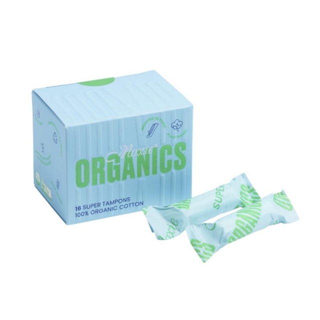 Moxie Organics 100% Organic Cotton Super Tampons 16τεμ (Ταμπόν για Έντονη Ροή)