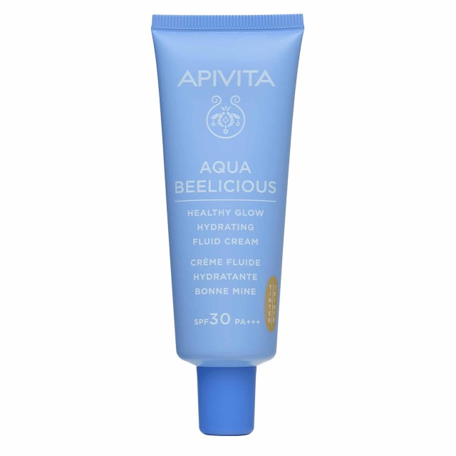Apivita Aqua Beelicious Healthy Glow Hydrating Fluid Cream SPF30 40ml (Λεπτόρρευστη Ενυδατική Κρέμα Προσώπου με Χρώμα για Φυσική Λάμψη)