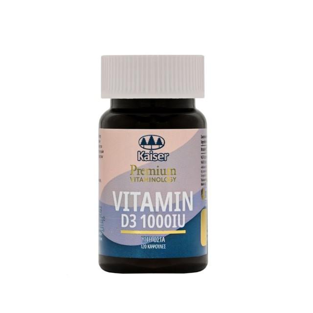 Kaiser Premium Vitaminology Vitamin D3 1000IU 120caps (Συμπλήρωμα Διατροφής με Βιταμίνη D3 για τη Φυσιολογική Κατάσταση των Οστών)
