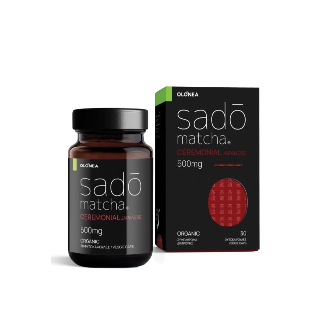 OLONEA Sado Matcha Ceremonial Japanese 500mg 30caps (Βιολογικό Τσάι Matcha σε Κάψουλες για Διαχείριση του Σωματικού Βάρους)