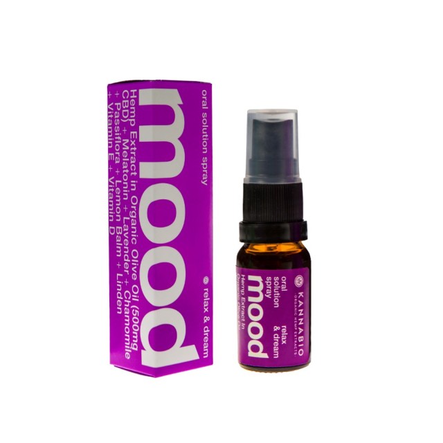 Kannabio Mood Relax & Dream Οral Spray CBD 500mg 10ml (Στοματικό Σπρέι με Εκχύλισμα Βιολογικής Κάνναβης για Μείωση του Άγχους & Ξεκούραστο Ύπνο)
