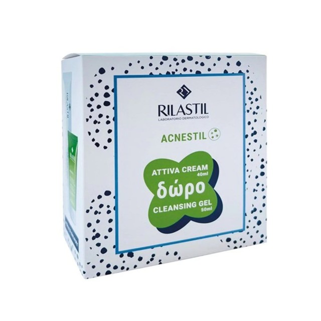 Rilastil SET Acnestil Anti-Blemish Cream 40ml & ΔΩΡΟ Acnestil Cleansing Gel 50ml (ΣΕΤ με Eνυδατική Κρέμα Προσώπου για Μικτή/Λιπαρή/με Τάση Ακμής Επιδερμίδας & ΔΩΡΟ Τζελ Καθαρισμού)