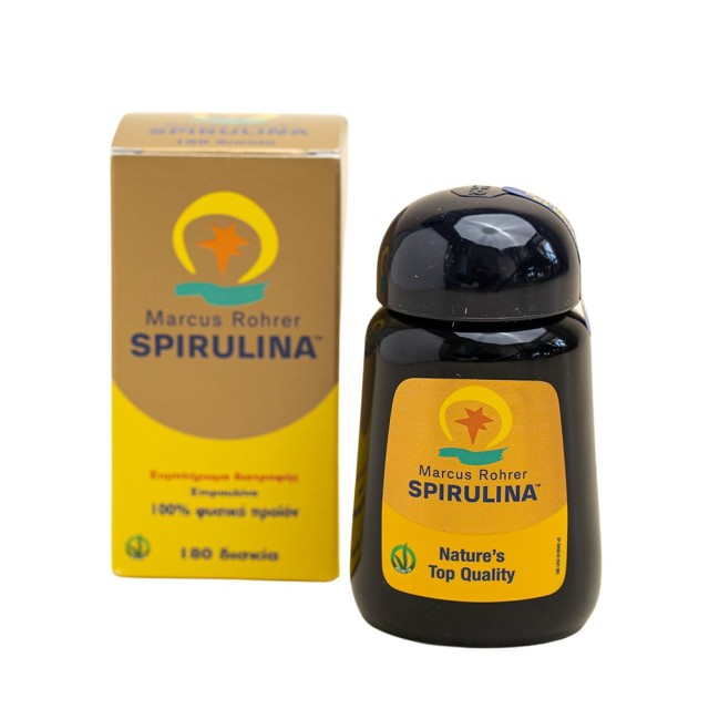 Marcus Rohrer Spirulina 180tabs (Συμπλήρωμα Διατροφής με Φυσική Σπιρουλίνα)