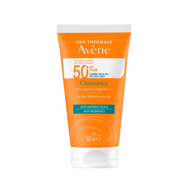 Avene Sun Care Cleanance Anti-Imperfections SPF50+ 50ml (Αντηλιακή Κρέμα Προσώπου για Λιπαρή Επιδερμίδα με Ατέλειες)