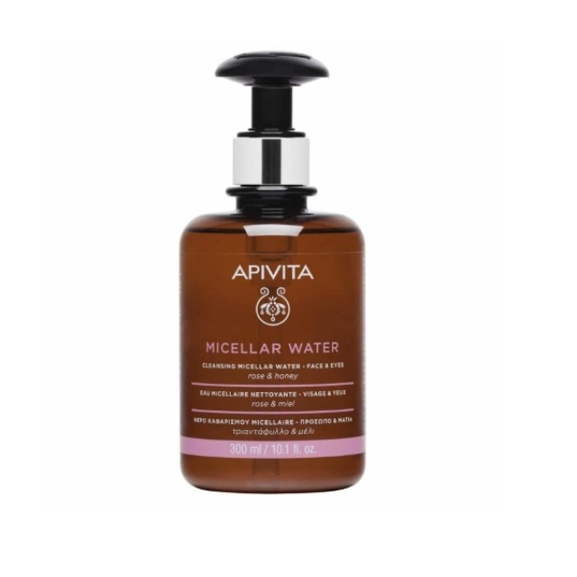 Apivita Micellar Water Face & Eyes 300ml (Νερό Καθαρισμού για Πρόσωπο & Μάτια με Τριαντάφυλλο & Μέλι)