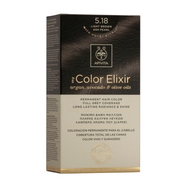 Apivita My Color Elixir N 5.18 (Βαφή Μαλλιών - Καστανό Ανοιχτό Σαντρέ Χρώμα)
