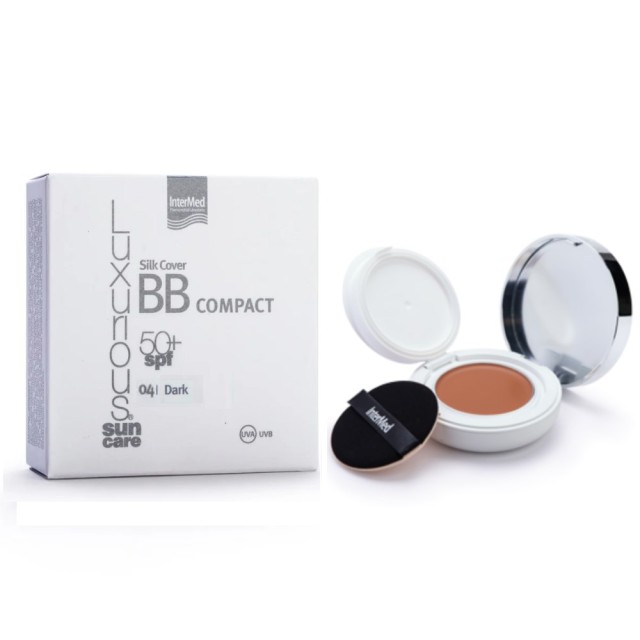 Intermed Luxurious Sun Care Silk Cover SPF50+ BB Compact Dark 12gr (Αντιηλιακή Πούδρα Προσώπου Με Χρώμα σε Σκούρα Απόχρωση)