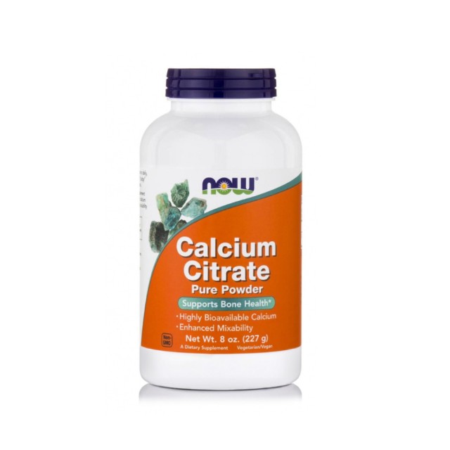 Now Foods Calcium Citrate 100% Pure Powder 227gr (Κιτρικό Ασβέστιο)