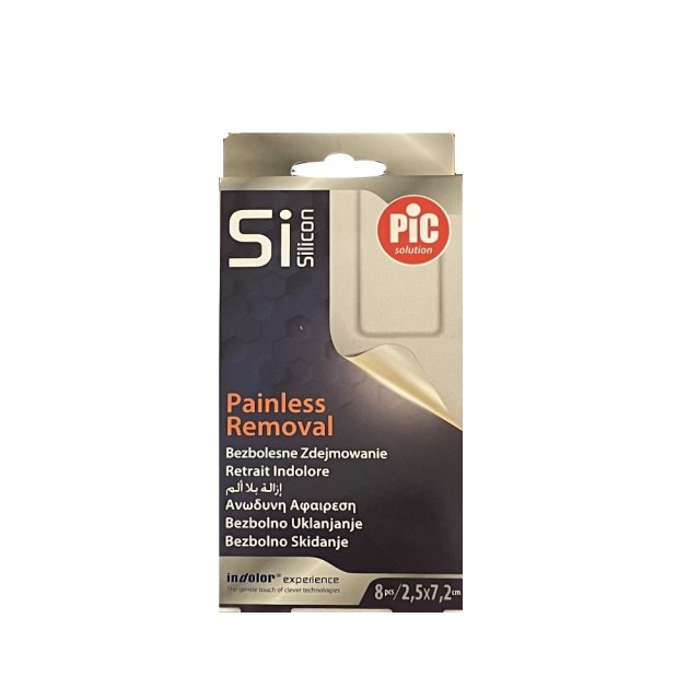 Pic Solution Si Silicon Painless Removal Plasters 2,5x7,2cm 8τεμ (Αυτοκόλλητα Επιθέματα με Ανώδυνη Αφαίρεση)