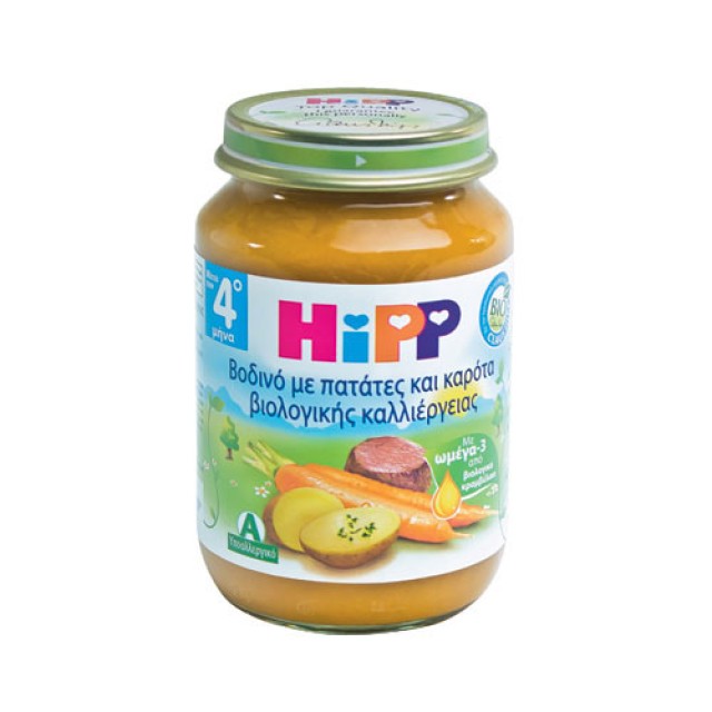 Hipp Βρεφικό Γεύμα Μοσχάρι Πατάτα Καρότο 190gr