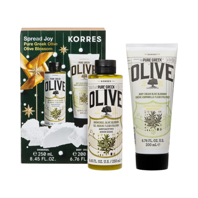 Korres SET Spread Joy Pure Greek Olive Olive Blossom (ΣΕΤ με Αφρόλουτρο & Κρέμα Σώματος με Ελιά & Άνθη Ελιάς)