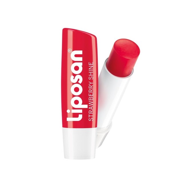 Liposan Strawberry Shine Caring Lip Balm 4,8gr (Ενυδατικό Balm Χειλιών με Διακριτική Κοκκινωπή Λάμψη)