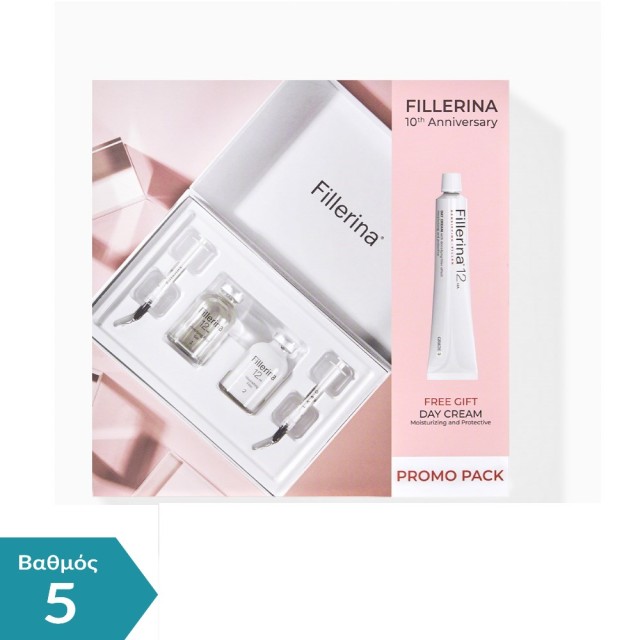 Fillerina SET 12HA Densifying Filler Face Treatment Grade 5 2x30ml & ΔΩΡΟ Densifying Filler Day Cream Grade 5 50ml (ΣΕΤ με Ολοκληρωμένη Αγωγή Εντατικής Αναπλήρωσης του Όγκου & Γεμίσματος των Ρυτίδων - Βαθμός 5)