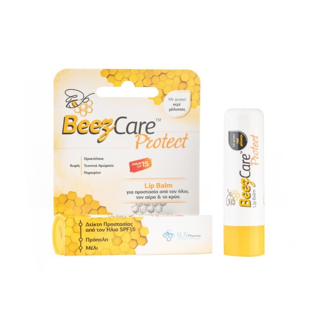 Ils Pharma Beezcare Protect Lip Balm SPF15 (Balm Χειλιών για Προστασία από τον Ήλιο, τον Αέρα & το Κ