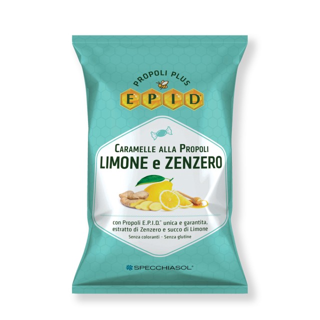 Specchiasol Propolis Plus Epid Candies Ginger & Lemon 67,2gr (Καραμέλες για το Λαιμό με Πρόπολη, Τζίντζερ & Λεμόνι)
