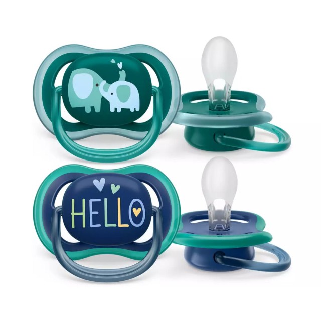 Avent Οrthodontics Silicone Pacifiers Ultra Air Boy SCF349/11 18m+ 2pcs