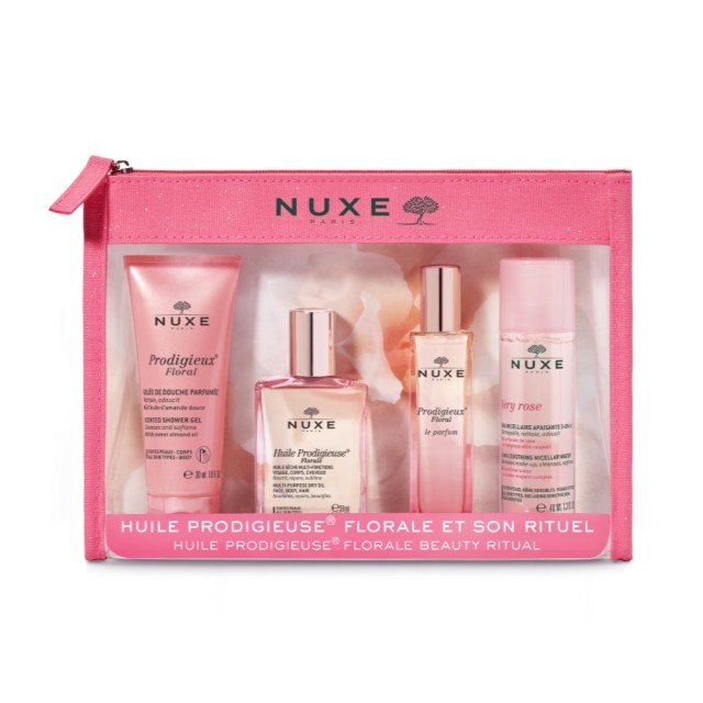 Nuxe Prodigieuse Florale Travel Kit (Σετ Ταξιδίου με 4 Προϊόντα & ΔΩΡΟ Νεσεσέρ) 
