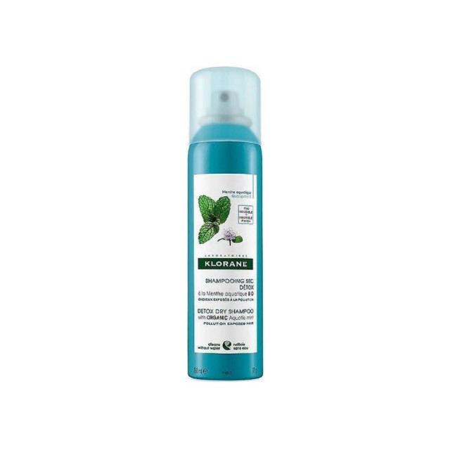 Klorane Aquatic Mint Detox Dry Shampoo 150ml (Ξηρό Σαμπουάν για Μαλλιά Εκτεθειμένα στη Ρύπανση)