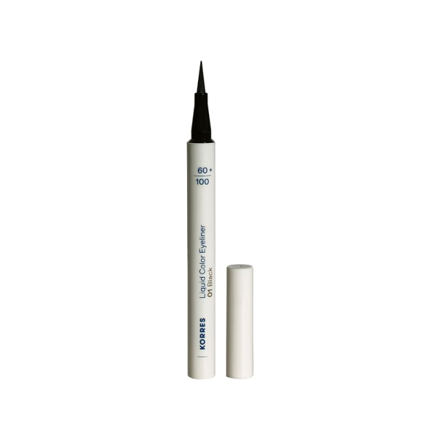 Korres Liquid Color Eyeliner 01 Black 1ml (Αδιάβροχο Eyeliner  - Μαύρο Χρώμα)