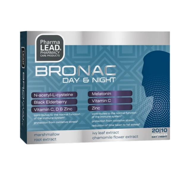 melatonin l glutathione suppository Pharmalead Bronac Day & Night 20 Day caps & 10Night caps |