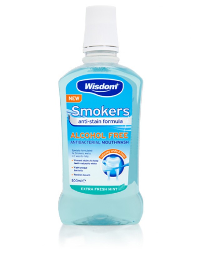 Wisdom Smokers Mouthwash 500ml (Στοματικό Διάλυμα Ιδανικό Για Καπνιστές)