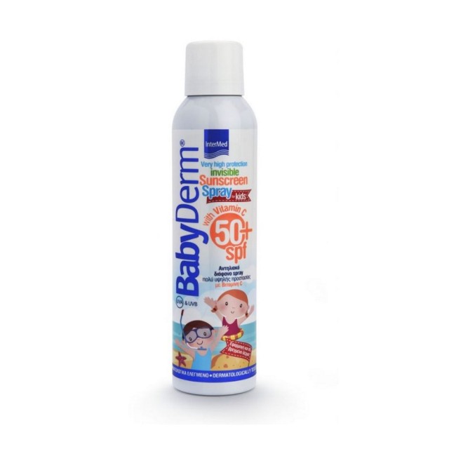 Intermed Babyderm Invisible Sunscreen Spray SPF50+ For Kids 200ml (Παιδικό Διάφονο Αντηλιακό Spray)