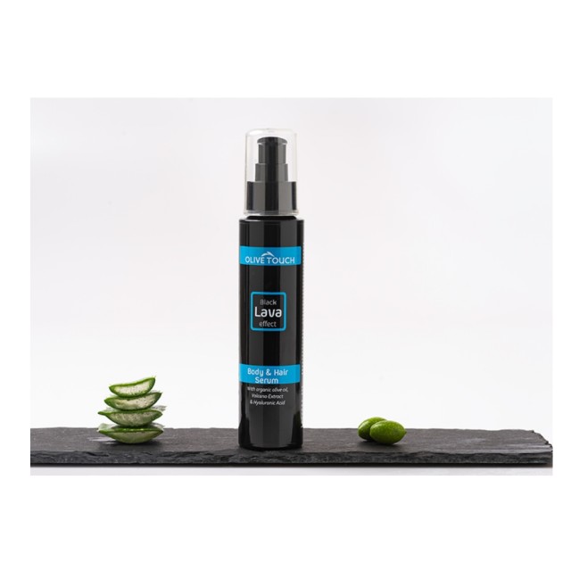 Olive Touch Black Lava Effect Body & Hair Serum 100ml (Λάδι Σώματος και Μαλλιών με Ηφαιστειακή Λάβα)