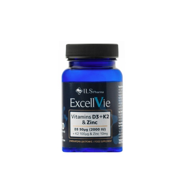 Ils Pharma Excellvie Vitamin D3, K2 & Zinc 30tabs (Συμπλήρωμα Διατροφής με Βιταμίνη D3, K2 &