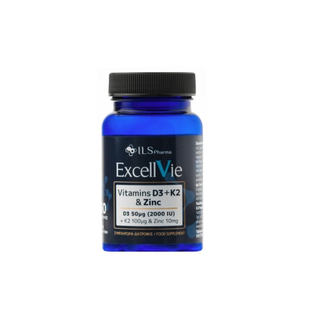 Ils Pharma Excellvie Vitamin D3, K2 & Zinc 30tabs (Συμπλήρωμα Διατροφής με Βιταμίνη D3, K2 & Ψευδάργυρο)