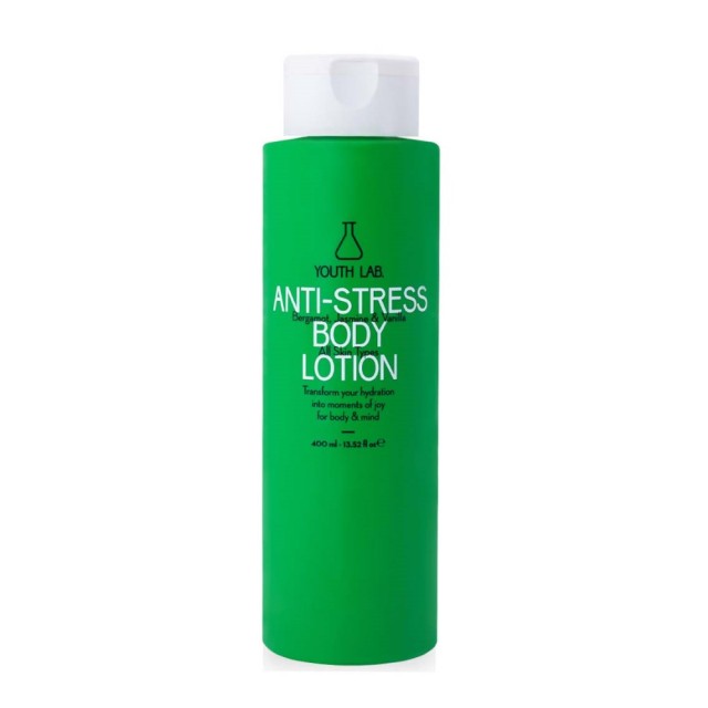 YOUTH LAB Anti-Stress Body Lotion 400ml (Ενυδατικό Γαλάκτωμα Σώματος με Άρωμα Περγαμόντο, Γιασεμί & Βανίλια)