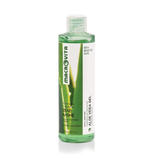 Macrovita Aloe Vera Gel 100ml (Ζελέ Αλόης με Καλέντουλα & Χαμομήλι για το Ξηρό/Αφυδατωμένο Δέρμα)