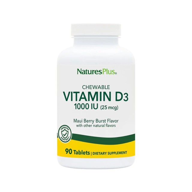 Natures Plus Adults Chewable Vitamin D3 1000iu 90tab