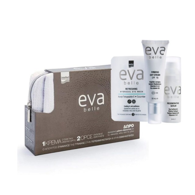 Eva Belle SET Firming Day Cream SPF15 50ml & Regenerating Serum 50ml & ΔΩΡΟ Refreshing Hydrogel Eye Mask 1ζευγάρι (ΣΕΤ Περιποίησης για την Περίοδο της Περιεμμηνόπαυσης & Εμμηνόπαυσης)