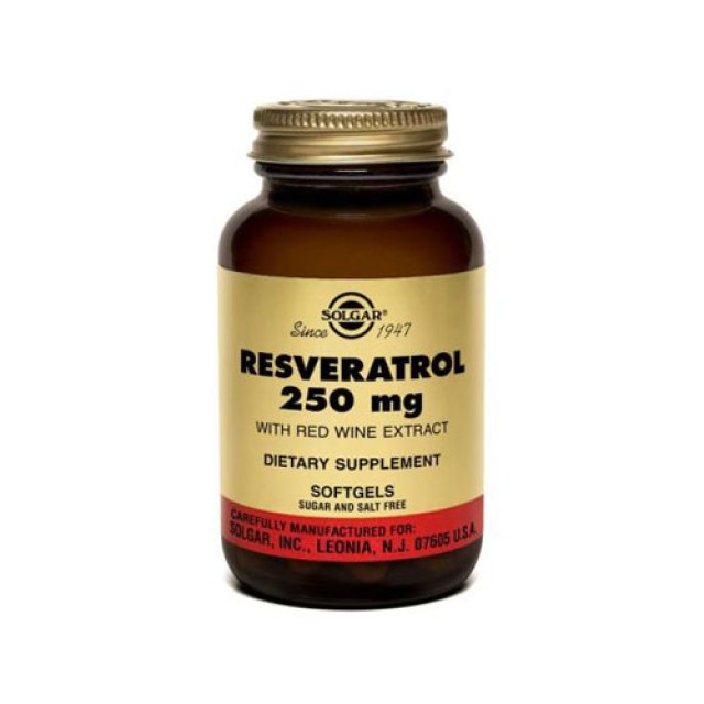 Solgar Resveratrol 250mg 30softgels (Ειδικά συμπληρώματα για καρδιά - Κυκλοφορικό)