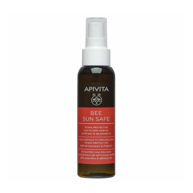 Apivita Bee Sun Safe Hydra Protective Sun Filters Hair Oil 100ml (Ενυδατικό Λάδι Μαλλιών για Προστασία με Αντηλιακά Φίλτρα)