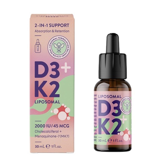 JMN Nutraceuticals D3+K2 Liposomal 2000iu/45mcg 30ml