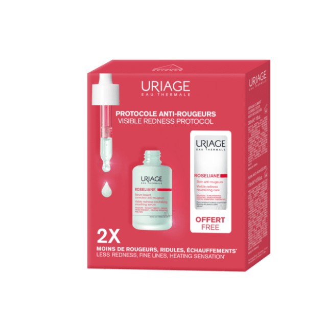 Uriage Roseliane Visible Redness-Neutralizing Smoothing Serum 30ml & GIFT Visible Redness-Neutralizing Care 15ml