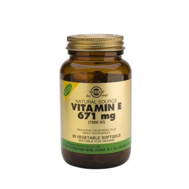 Solgar Vitamin E 1000 iu 50softgels (Ισχυρή Αντιοξειδωτική Δράση)