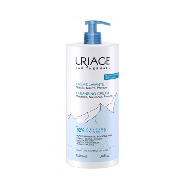 Uriage Cleansing Cream 1lt (Κρέμα Καθαρισμού για Πρόσωπο, Σώμα & Μαλλιά) 