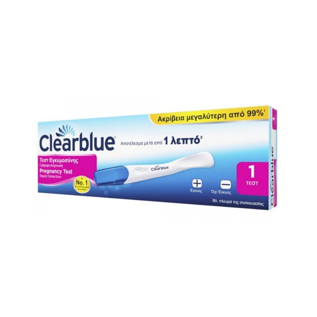 Clearblue Rapid Detection Pregnancy Test 1τεμ (Τεστ Εγκυμοσύνης Γρήγορης Ανίχνευσης 1τεμ)