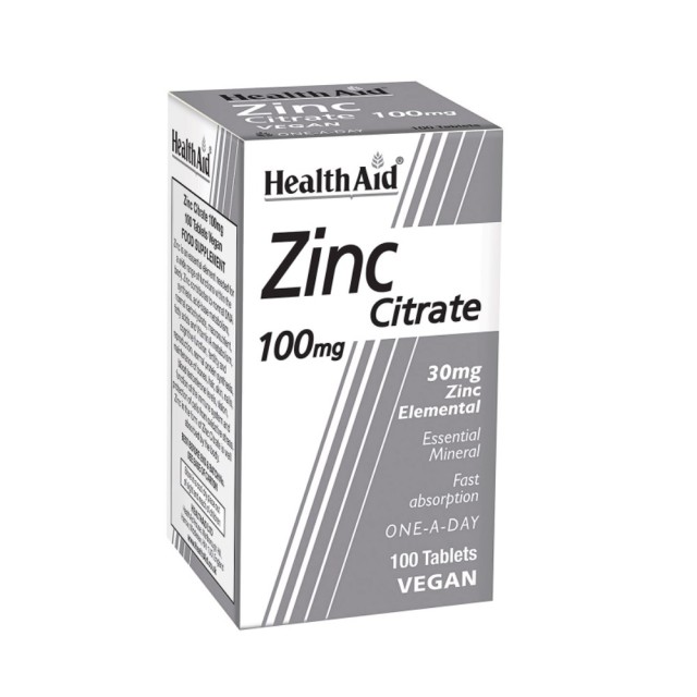 Health Aid Zinc Citrate 100mg 100tabs