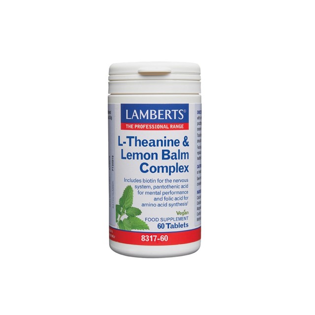 Lamberts L-Theanine & Lemon Balm Complex 60caps (Συμπλήρωμα Διατροφής Κατά Του Άγχους)